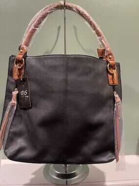 DS Bags Women's Black W/ Tan Accents Purse